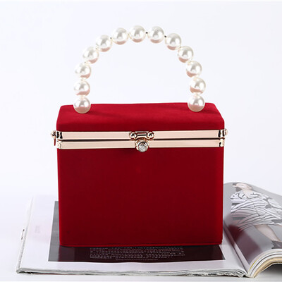 

Tailored Women New Evening Handbags Party Handmade Pearl Clutch Shoulder Cross Bag
