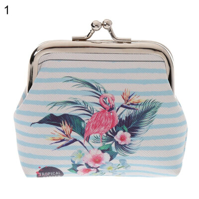 

Cartoon Flamingo Faux Leather Coin Purse Bag Earphone Key Case Women Mini Wallet