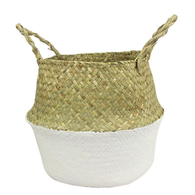 

Seaweed Keep Calm&Carry on Jute Storage Basket Portable Household Sundries Storage Box Toy Storage Box Pouch