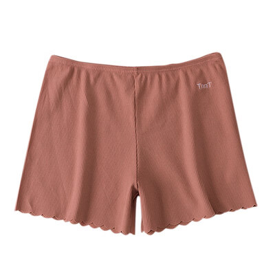 

Women Shorts Solid Color Cotton Blend Stretchy High waist tight Three-leg Short Pants Cotton Thread Embroidered Wavy Shorts