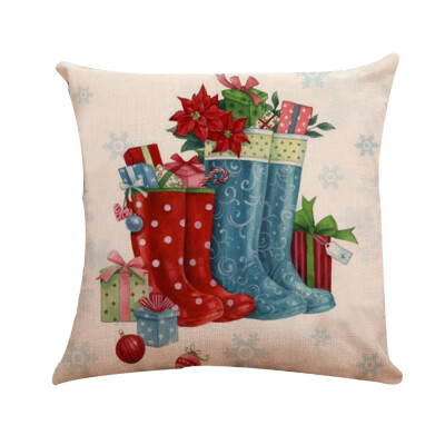 

Tailored Xmas Cotton Pillow Case Linen Cushion Cover Merry Christmas Home Decoration