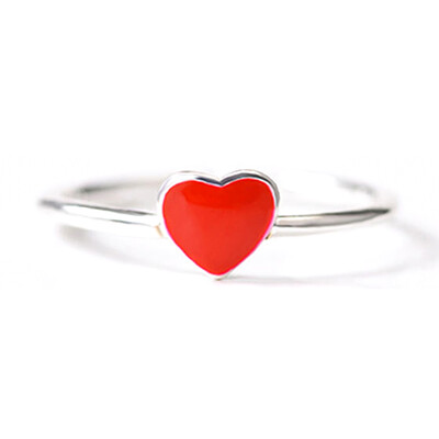

Vintage Red Heart Rings for Women Daily Wear Fashion Jewelry Wedding Rings Party Fashion Birthday Gift-Size Adjustabble