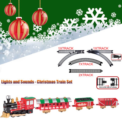 

Gobestart Lights And Sounds Christmas Train Set Railway Tracks Toys Xmas Train Gift