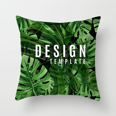 

1Pcs Tropical Plant Print Square Sofa Peach Skin Velet Pillow Case Hug Pillowcase Best