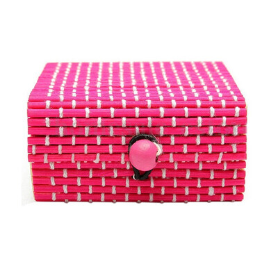 

Square Bamboo Ring Necklace Earrings Bamboo Wooden Case Jewelry Storage Boxes Holder Gift