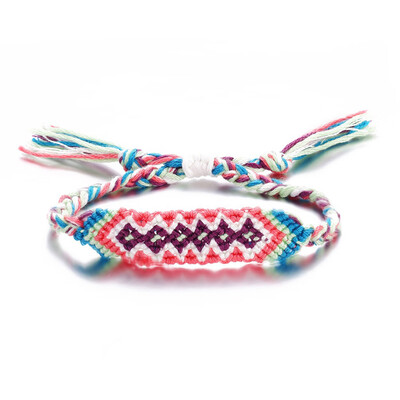 

1Pc Vintage Multicolor Bohemian Woven Cotton Handmade Bracelet Anklet For Women Men Rattan Friendship Bestfriend Bracelet Charms