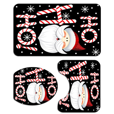 

Cross-border new style Christmas Santa HO Shower Curtain Collection Bathroom Mat Slip