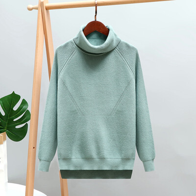 

High neck sweater female short loose sweater thick sweater womens clothing spring winter