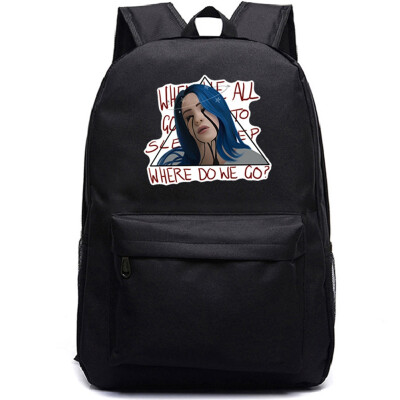 

Unisex Billie Eilish Schoolbags Hip Hop Backpack for College Student Travel Laptop Backpack