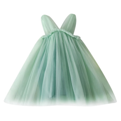 

Children Summer Girls Solid Color Cute Mesh Stitching Sleeveless Sweet Princess Party Dress 1-7Y Lovely Toddler Girl Clothes