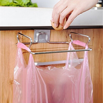 

JPGIF Metal Hanging Garbage Bags Rack Kitchen Wash Cloth Towel Storage Shelf