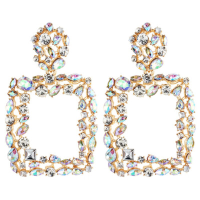 

Golden Square Metal Swing Earrings for Women Fashion