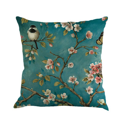 

Green Color New Style Birds Cushion Home Decorative Pillows Butterfly Linen Cojines Pillow Cover