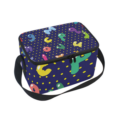 

ALAZA Lunch Box Insulated Lunch Bag Large Cooler English Alphabet Tote Bag