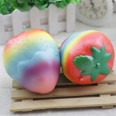 

YIWULAColorful Strawberry Squishy Slow Rising Squeeze Phone Straps Ballchains Toys
