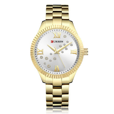 

CURREN 9009 Women Watch Quartz Movement Crystal Wrist Watch Simple Causal Gift for Women
