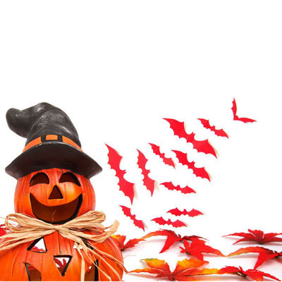 

3D 12pcs Removable Wall Sticker Stereoscopic Bat Decal Halloween Festival Home Decor