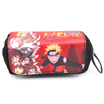 

lunanana Naruto Shippuden Pencil Case Japanese Anime Big Capacity Storage Bag Holder Stationery Organizer for Student Office