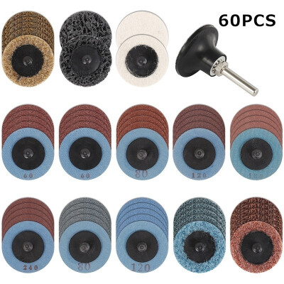 

60pcs FineMediumCoarse Assorted Roll Lock Roloc Sanding Discs Surface Conditioning R-Type Quick Change Disc Abrasive Disc Set