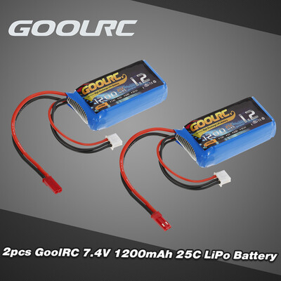 

2pcs GoolRC 74V 1200mAh 25C JST Plug LiPo Battery for WLtoys A949 A959 A969 A979 K929 RC Car V353 Quadcopter