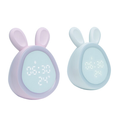 

Cute Rabbit Alarm Clock Multi-Function Digital Display Alarm Clock Rechargeable Alarm Clock With Bedside Night Light