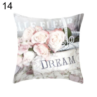 

Country Rose Square Throw Pillow Protector Case Cushion Cover Bedding Articles