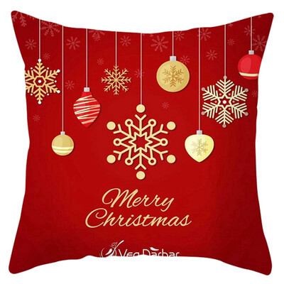 

45x45cm Christmas Red Pillowcase Soft Peach Velvet Decorative Printed Pillowcase With Zipper Poszewki Na Poduszki Kissenbezug
