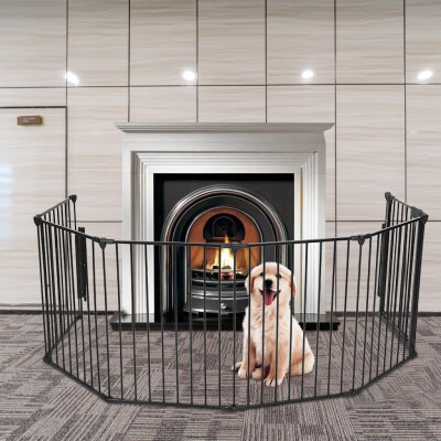 

Gobestart Pet Dog Playpen Foldable Portable Pet Puppy Cat Exercise Barrier Fireplace Fence