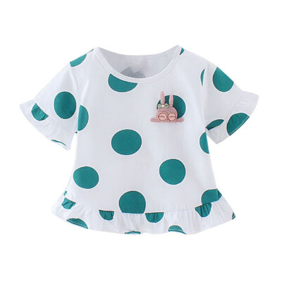 

Kids T-Shirt Baby Girl Summer Cotton Print T-shirt Tops Blouse Flare Sleeve Casual Ruffle Design Tee Shirts