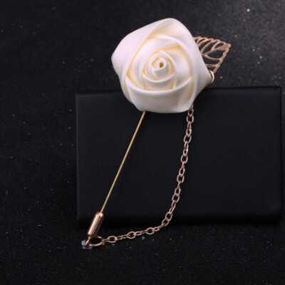 

Elegant Mens Suit Lapel Cloth Rose Flower Brooch Pin Exquisite Decor Fomal
