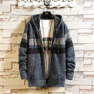 

Toponeto Mens Autumn Winter Casual Patchwork Hoodie Jacket Coat