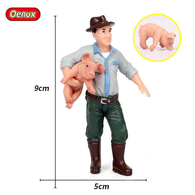 

Oenux Realistic Farmers Model Simulation Breeder Feed Shepherd Figurines Dog Animal Figurine Miniature Cute Toys For Children