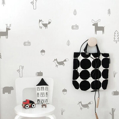 

Household Cute Funny Forest Animal Waterproof Removeable Childs Room Decoration Sticker