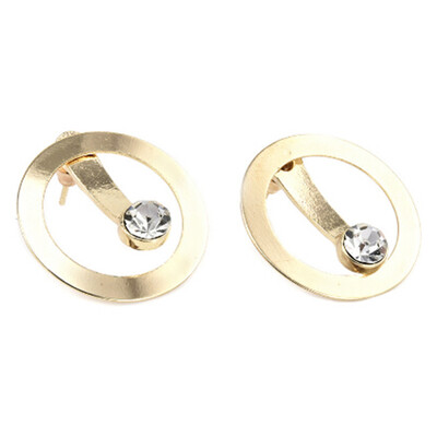 

Latest Gold Round Circle Rhinestone Stud Earring Fashion Jewelry Women Earrings Ear Studs Gifts Accessories