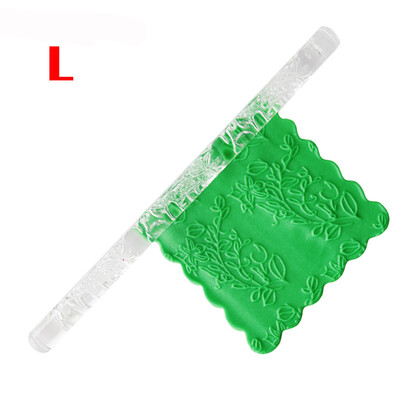 

Siaonvr Embossing Acrylic Rolling Pin Fondant Sugar Craft Cake Baking Decorating Tool
