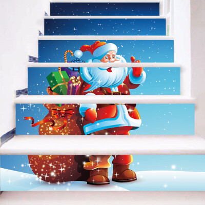 

Toponeto Christmas 3D Simulation stair stickers Waterproof Wall Stickers DIY Home Decor