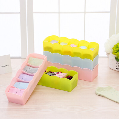 

Visitor FK underwear storage box put socks plastic underwear box drawer divider storage plaid household shorts finishing box socks storage box 1 Pack