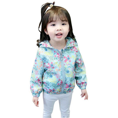 

Autumn Girls Baby Clothes Brand Floral outerwear coats for girls Babys Clothing hoodies Windbreaker Jackets coats