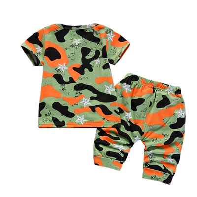 

Summer Clothing Set 2019 Boy Clothes Kids Thick Short Sleeves Camouflage ShirtShorts 2pcs Suit Children Clothing