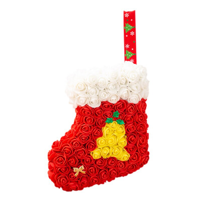 

Foam Rose Flowers Stocking Pendants Decorative Xmas Tree Hanging Ornament Holiday Crafts Decorations