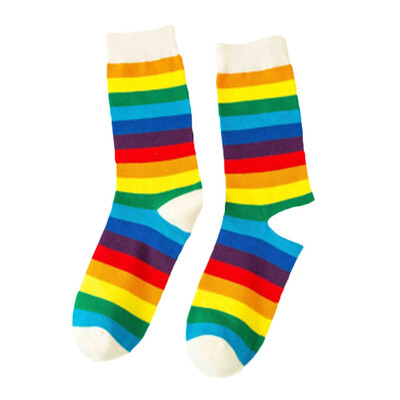 

Creative Fashion Japanese Harajuku Tide Socks Prepy Style Striped Rainbow Funny Socks Women Cotton Hip Hop Socks