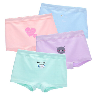 

4pcsset Teenage Underpants Children Cotton Boxer Briefs Young Girls Underwear Cute Children Kids Baby Panties 2-15T