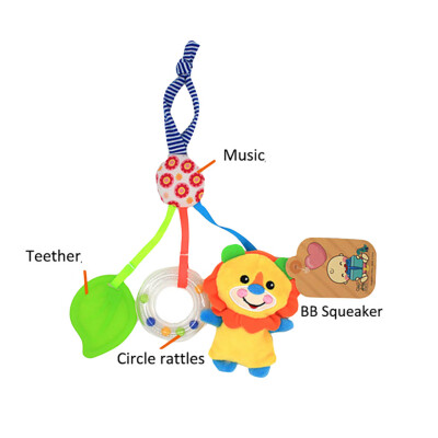 

Tailored Kid Baby Spiral BedStroller Animal Modeling With Teether Educational Plush Toy