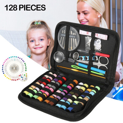 

52128pcsSet Portable Travel Sewing Box Kitting Needles Thread Stitching Kit