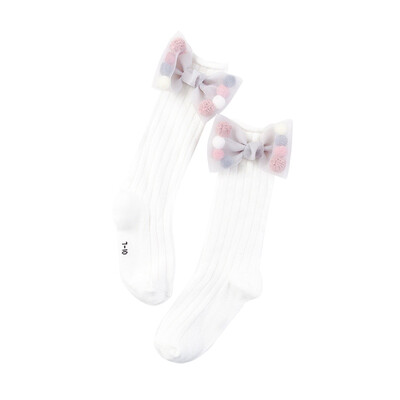 

Girls Socks Toddlers Christmas Girls Big Bow Knee High Long Soft Cotton Lace baby Socks Kids knee socks girl