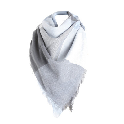 

Gobestart Women Winter Warm Color Stitching Long Wool Shawl Plaid Soft Neck Scarf