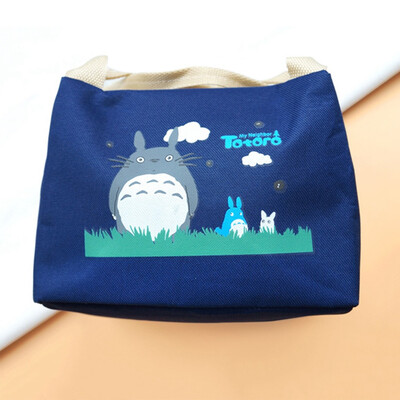 

My Neighbor Totoro Portable Waterproof Oxford Cloth Thick Breakfast Bag Navy