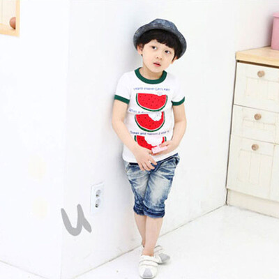 

Chic Kid Toddler Tops Cozy T-Shirt Child Boys Cloth Crew Neck Watermelon Tee Shirt