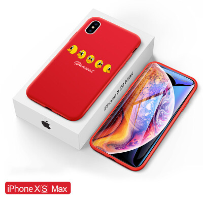 

KEKLLE Apple  MAX Mobile Shell Cover iPhoneXS max Customized Drop-proof Tide brand Cartoon Liquid Silicone Anti-fall Spray Men&women Protection Cover Big Red