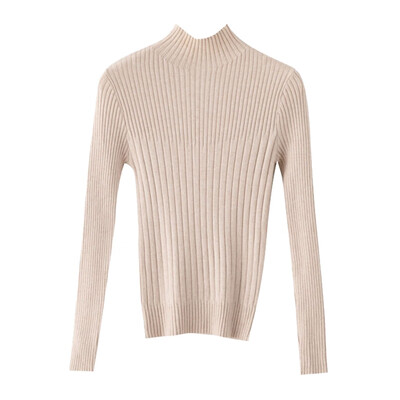 

Autumn And Winter Turtleneck Collar Long Sleeve Sweater Women Solid Color Slim Pullover Casual Knitted Bottoming Shirt Sweaters